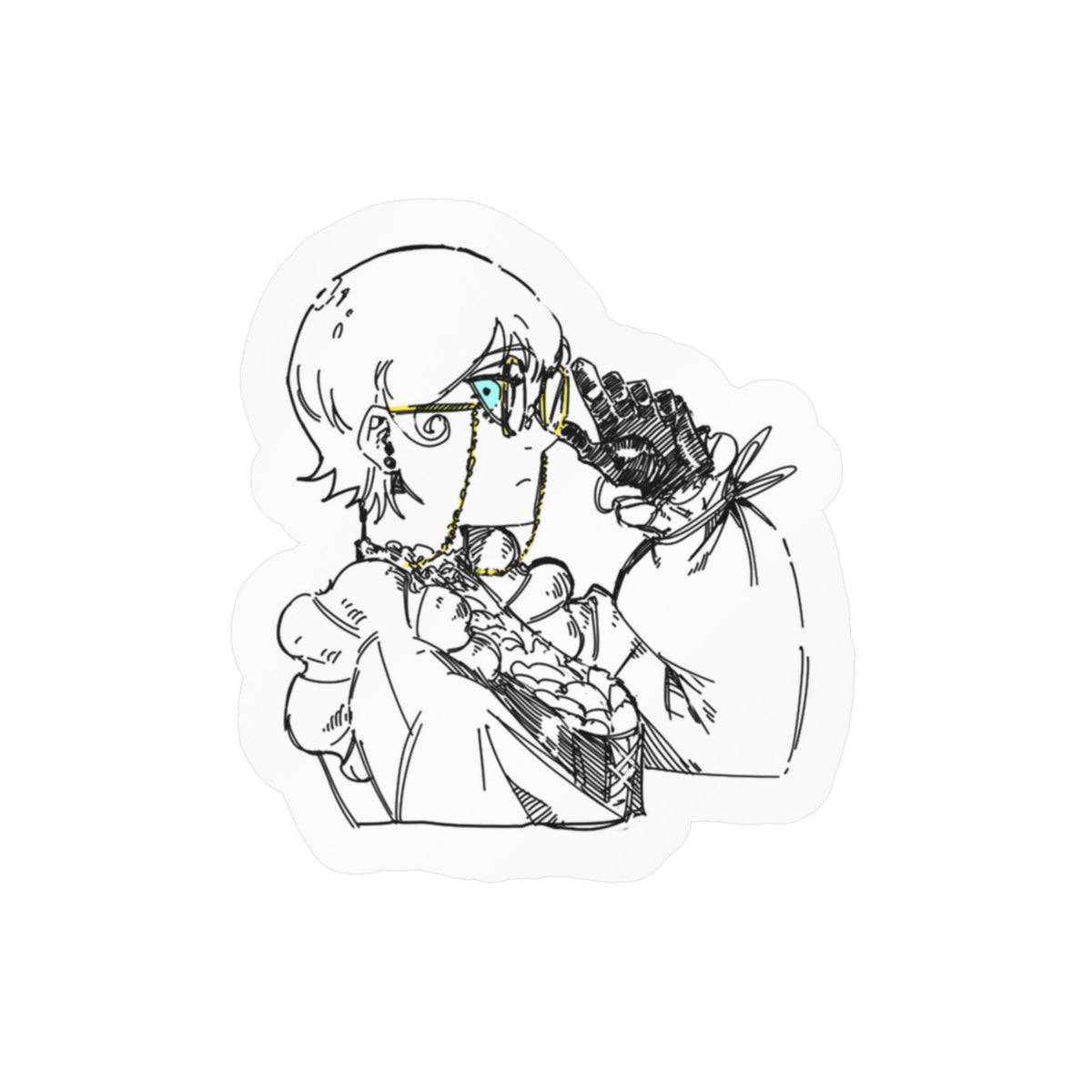 Anime Line Art Character Vinyby; in3esketch l Sticker — Stylish Kiss-Cut Decal