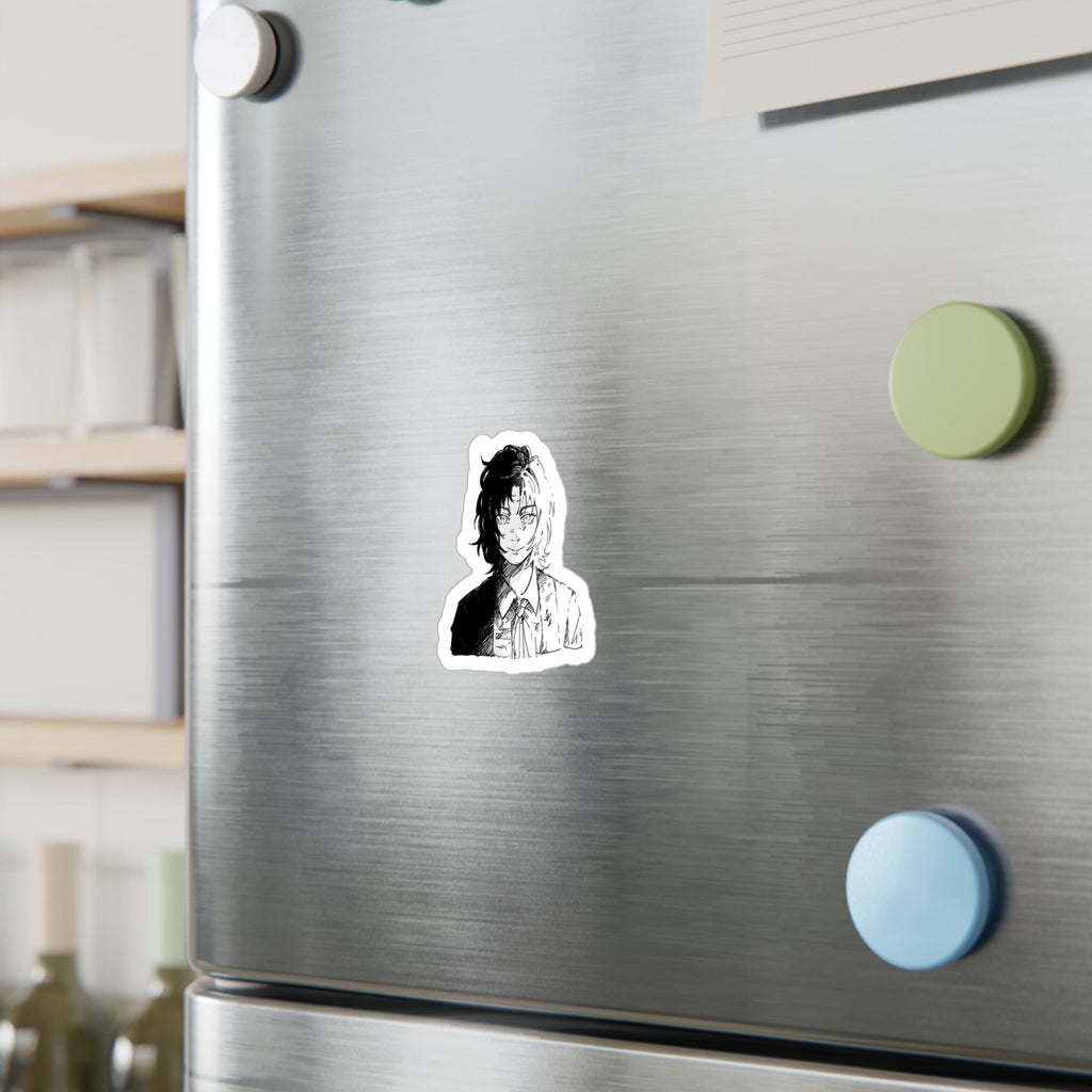 Anime Split-Face Character fanart by; in3e sketch Kiss-Cut Vinyl Sticker