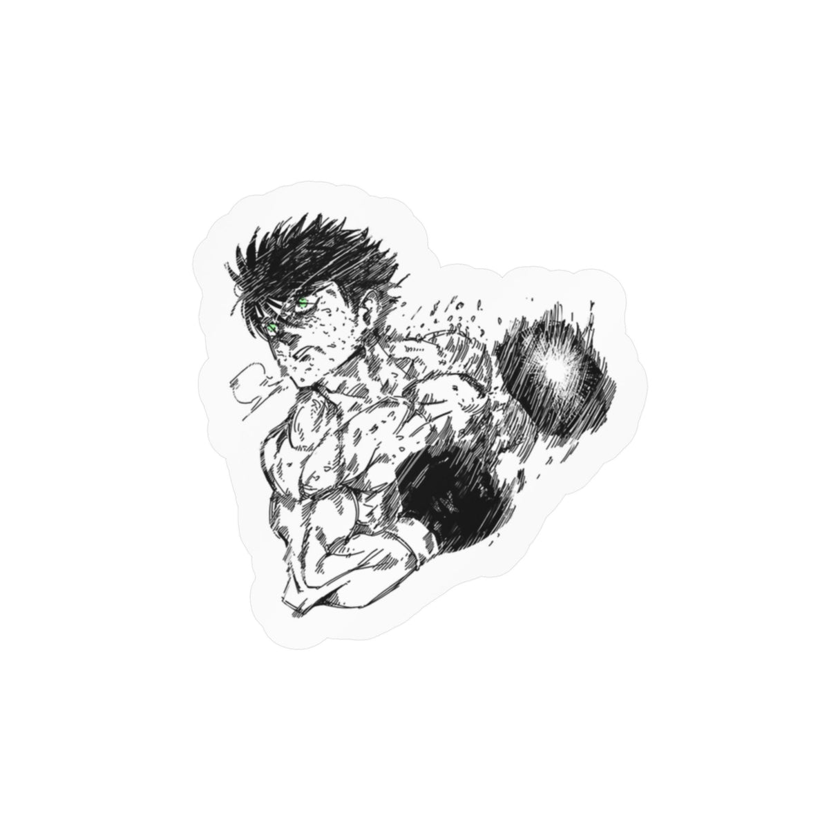 Ippo fanart by; in3e sketch Kiss-Cut Vinyl Decal — Dynamic Fighter Sticker