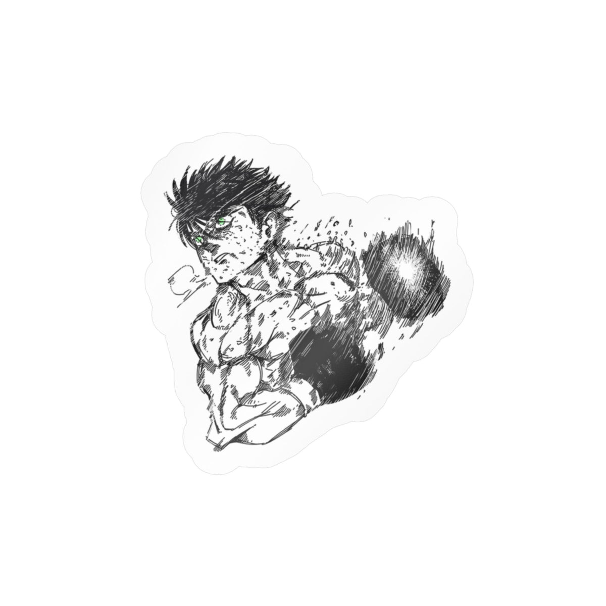 Ippo fanart by; in3e sketch Kiss-Cut Vinyl Decal — Dynamic Fighter Sticker
