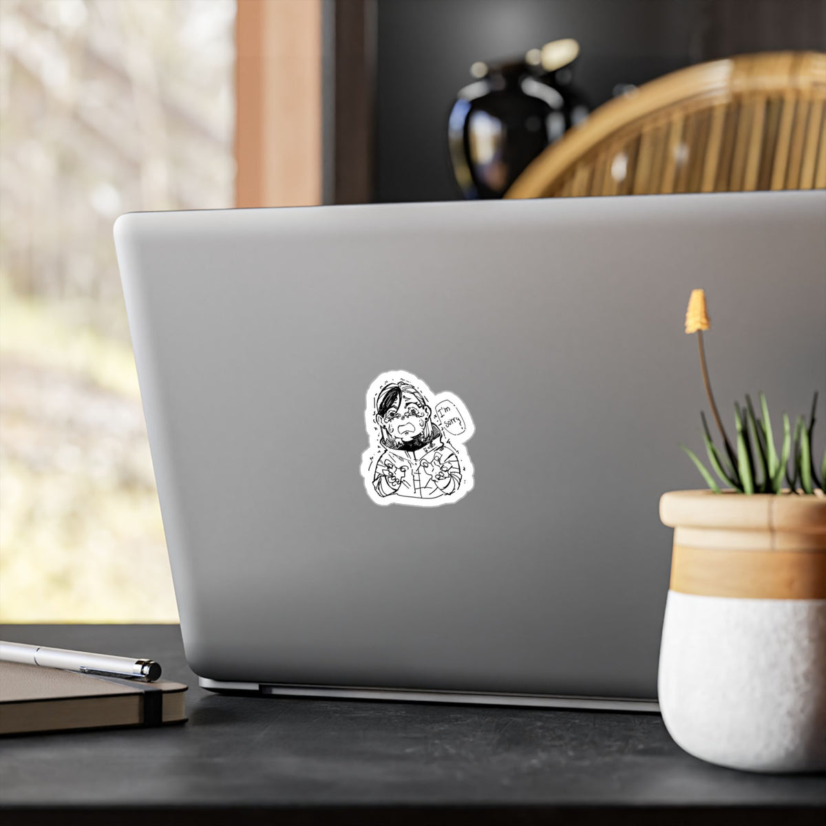 Apologetic Character Sticker by; in3e sketch — 'I'm Sorry'  Kiss-Cut Vinyl Decal
