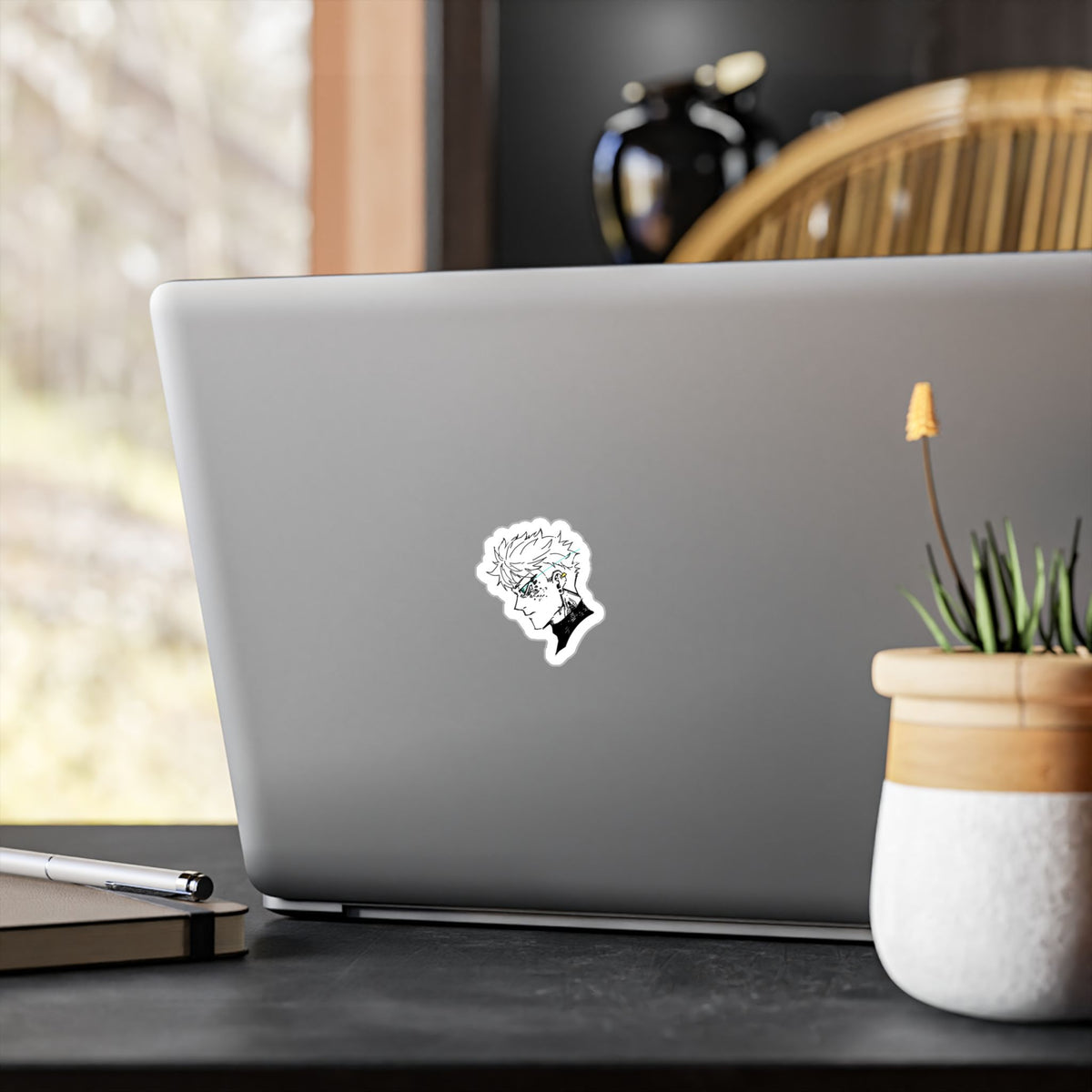 Anime Profile by; in3e sketch Kiss-Cut Vinyl Sticker — Stylized Headshot Decal for Laptops, Water Bottles & Windows