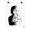 Anime Split-Face Character fanart by; in3e sketch Matte Vertical Poster — Sketch Art