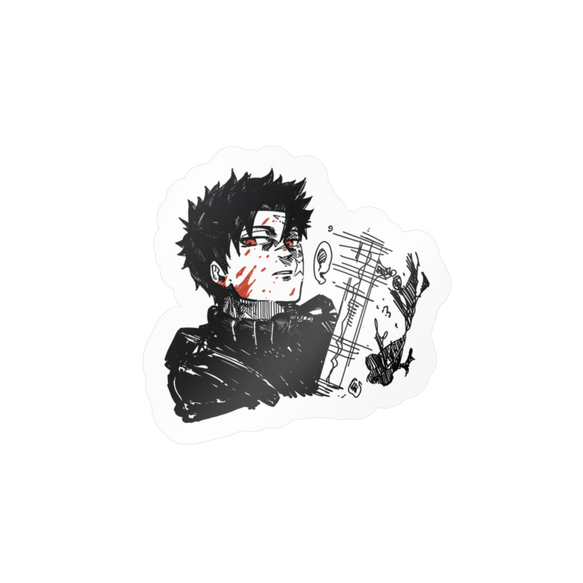 Chihiro fanart by; in3e sketch Kiss-Cut Vinyl Decal — Stormy Shinobi Character Sticker for Laptops, Water Bottles & Car Windows