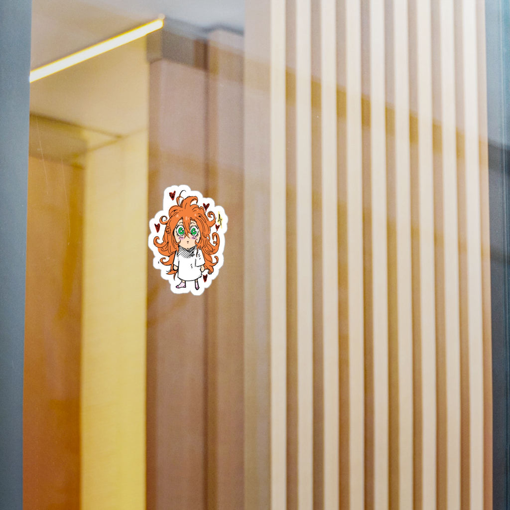 Fluffy Red-Haired Chibi Girl Sticker by ; in3e sketch  | Kiss-Cut Vinyl Decal