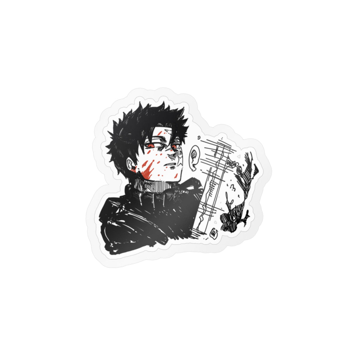 Chihiro fanart by; in3e sketch Kiss-Cut Vinyl Decal — Stormy Shinobi Character Sticker for Laptops, Water Bottles & Car Windows