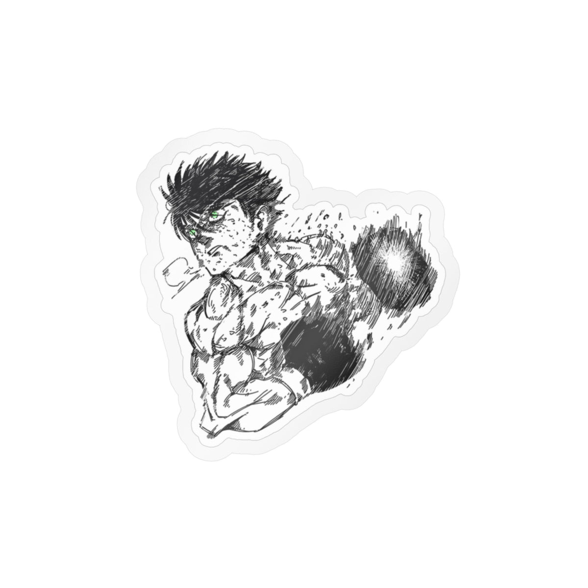 Ippo fanart by; in3e sketch Kiss-Cut Vinyl Decal — Dynamic Fighter Sticker