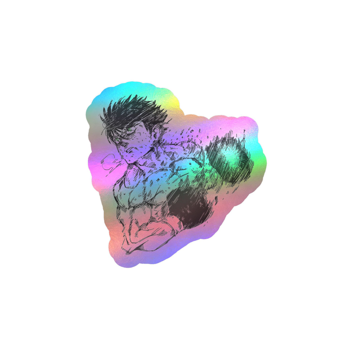 Ippo fanart by; in3e sketch Kiss-Cut Vinyl Decal — Dynamic Fighter Sticker