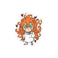 Fluffy Red-Haired Chibi Girl Sticker by ; in3e sketch  | Kiss-Cut Vinyl Decal