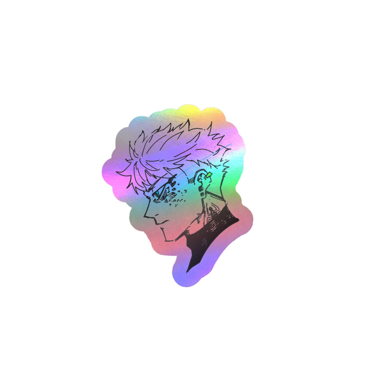 Anime Profile by; in3e sketch Kiss-Cut Vinyl Sticker — Stylized Headshot Decal for Laptops, Water Bottles & Windows